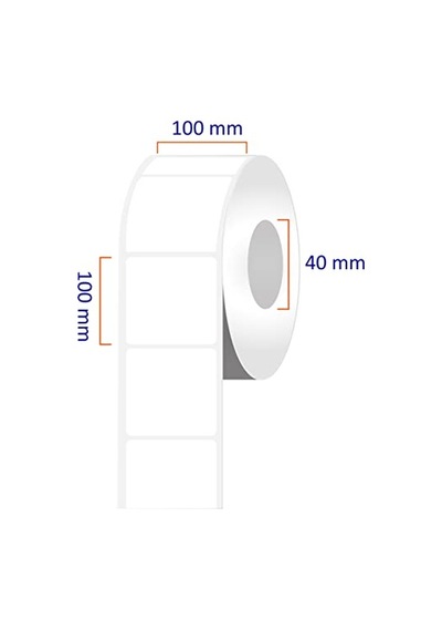Kargo Etiketi Eko Termal Etiket 100mm X 100mm Ruloda 500 Adet 40mm Kuka Çapında Direk Termal Transfer Etiketi 1