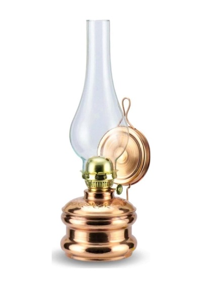 Bakır Gaz Lambası Büyük Boy Fitilli Gaz Lambası Gece Lambası Gümüş