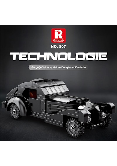 Reobrix Creator 807 Bugatti Type 57sc Atlantic Klasik Araba Yaratıcı Yapı Blok Seti Building Blocks - 278 Parça