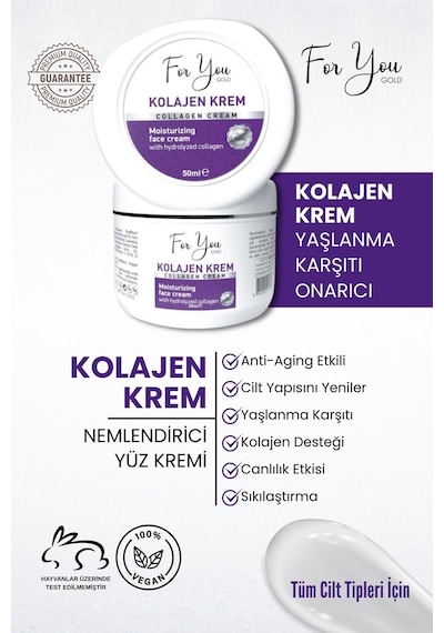 Dolgunlaştırıcı, Yaşlanma Ve Kırışıklık Karşıtı Collagen Cilt Bakım Kremi 50 Ml