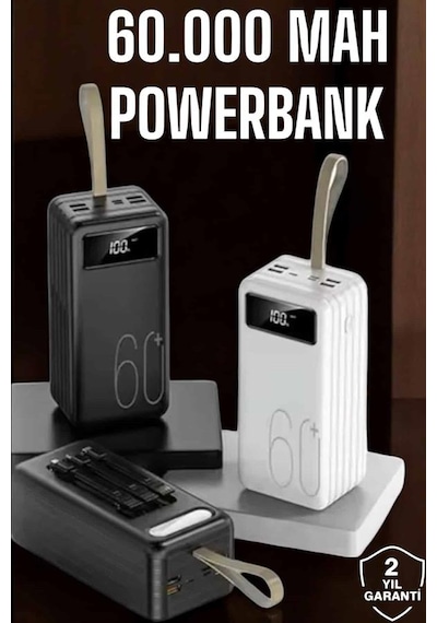 Powerbank 60.000 Mah Dijital Göstergeli 4 Portlu Taşınabilir Diğer 90063371