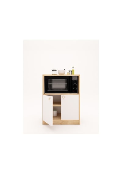 Floradesign Wen80 Çok Amaçlı Dolap /fırın Dolabı /mutfak Organizeri Meşe+beyaz