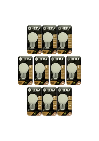 10 Adet Heka 6w 48w 3000k Sarı Işık E27 Duylu Soft Led G45 Ampul Heka