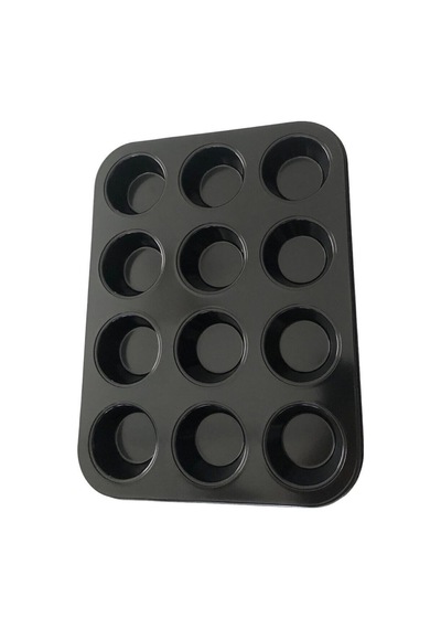 12'li Muffin Kalıbı, Metal Kek Kalıbı Siyah
