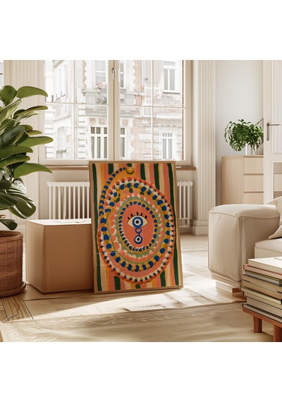 Nazar Boncuğu Duvar Sanatı Boho Sürrealist Göz Posteri Renkli Ezoterik Ev Dekorasyonu