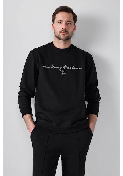 D's Damat Relaxed Fit Siyah Nakışlı Sweatshirt 2ECE25ORT0694 Siyah