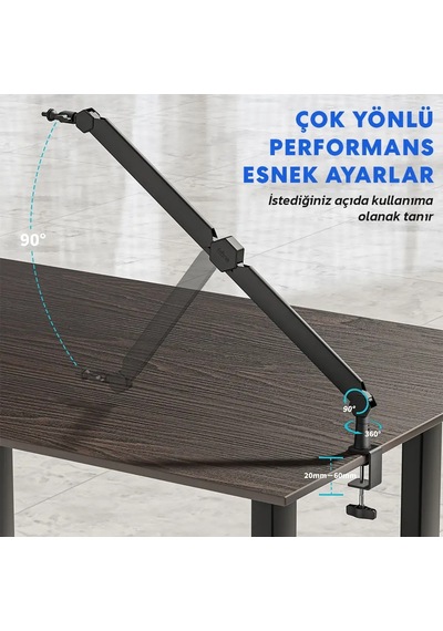 Fifine Bm66 Profesyonel Masaüstü Mikrofon Standı Beyaz