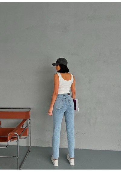 Pileli Baloon Fit Buz Mavi Jean Mavi+buz