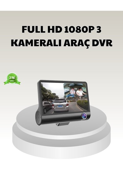 Araç Dvr Kamerası 3 Lü 170 Geniş Açılı Full Hd Ve Park Destekli 14064398