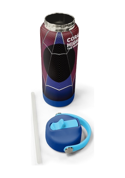 Coral High Lacivert Örümcek Desenli Katlanır Ağızlıklı Çelik Termos 650 Ml 38375 Lacivert