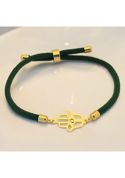 Ö Harfine Özel Koyu Yeşil İpek Örgülü Hamsa Figürlü 14 Ayar Altın Plakalı Hediye Bileklik-498harf Ö Ö Harfine Özel Koyu Yeşil İpek Örgülü Hamsa Figürlü 14 Ayar Altın Plakalı Hediye Bileklik-498harf Ö