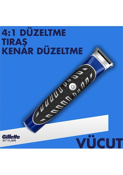 Gillette Fusion Proglide Styler 4'ü 1 Arada Tıraş Makinesi (Tıraş Bıçağı, Kenar Düzeltici, Sakal Şekillendirici ve Vücut)
