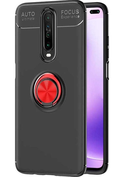 Xiaomi Redmi K30 Kılıf Zore Ravel Silikon Kapak Siyah-Kırmızı