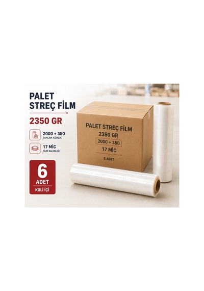 Palet Streç Film 2350 Gr 17 Micron 2000+350 Gr 6 Adet - 917780507