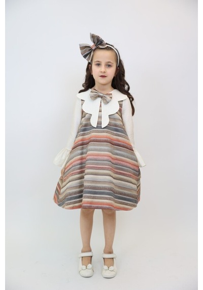 Xo Kids Kız Çocuk Elbise 2-7 Yaş 2929 Ekru