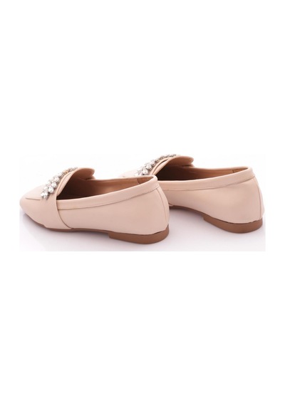 Dgn 50085-23y Kadin Kristal Taşli Tokali Loafer Ten Cilt