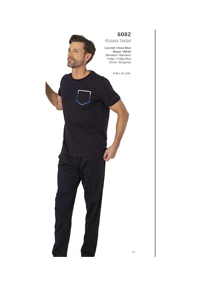 Pierre Cardin 6082 Erkek Penye Pijama 25y Lacivert