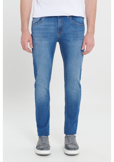 AC&Co / Altınyıldız Classics Ekstra Slim Fit Dar Kesim Pamuklu Riss Erkek Jean Kot Pantolon Lacivert