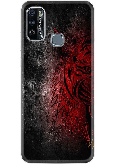 Infinix Hot 10 Play Kılıf Silikon Desen Özel Seri Color Wolf 1704