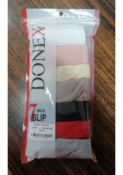 7 Adet Donex Kadın Düz Renk Bato Slip Külot 1436 001