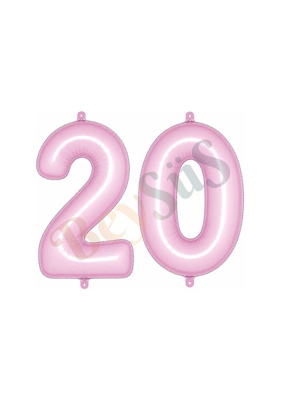 20 Rakam Folyo Balon Pembe Rengi 76 Cm