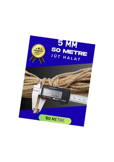 5 Mm 50 Metre Jüt Halat Dekoratif Hasır İp Urgan Süs Evimdeyokyok