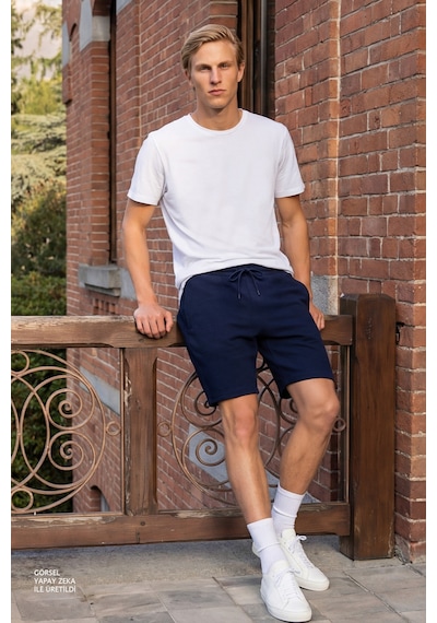 AC&Co / Altınyıldız Classics 4A4800000001BYZXS Slim Fit Bisiklet Yaka Kısa Kol Pamuklu Erkek Tişört Beyaz