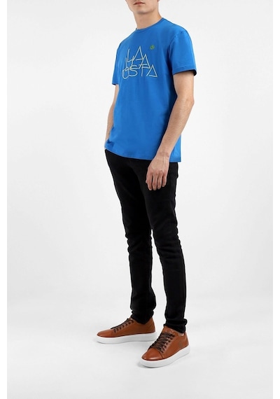 Layyagosta Erkek Sıfır Yaka T-Shirt-Saks (504689156) Saks