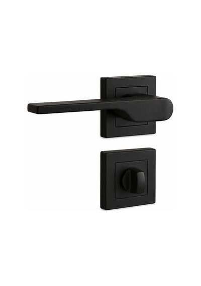 Sese Veroni Modeli Kare Rozetli Wc Kapı Kolu Siyah Renk 200-94r-02-02