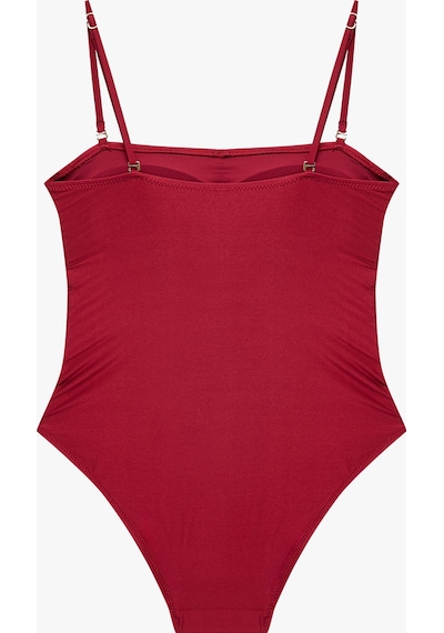 Koton Drapeli Straplez Mayo Çıkarılabilir Askılı Bordo 6sak20057mm