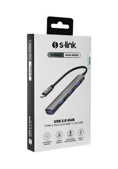 S-lınk Sw-u324 Type-c To 3xusb 2.0 1xusb 3.0 Metal Usb Hub 1923 Renkli