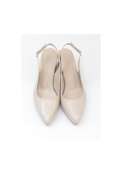 Nesilshoes Nesil Shoes Tam 725 Ten Rugan Kalın Topuklu Kadın Sandalet