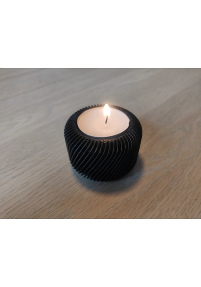 Mini Şamdan Mumluk Decor Mum Dahil Siyah Renk Masa Dekor Md ŞEFFAF