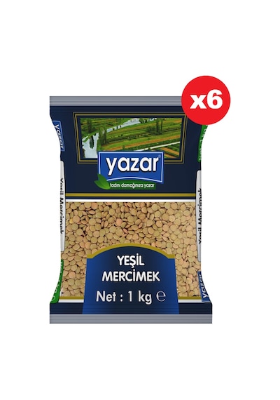 Yazar Yeşil Mercimek 6 x 1 KG