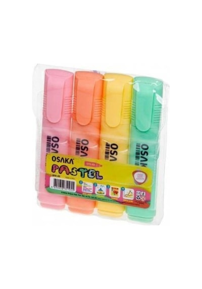 Pastel Ve Neon Fosforlu Kalem Set 4+4i Turuncu