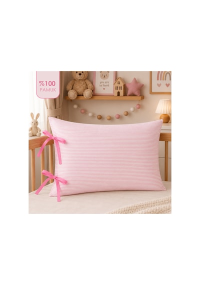 Lief Home %100 Pamuk Bebek Yastık Kılıfı 35x45 CM Bağcık Detaylı Sertifikalı Kumaş