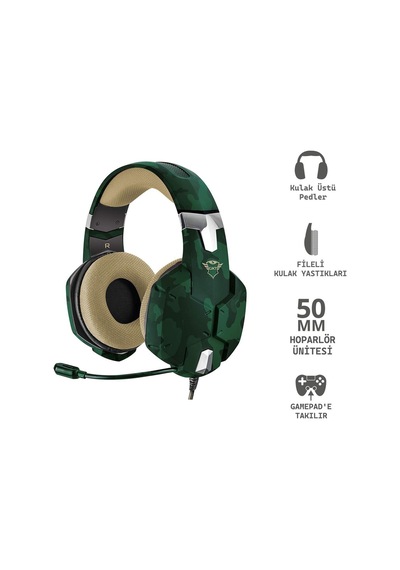 Gxt 322c Carus Yeşil Kamuflaj Gamer Kulaklık