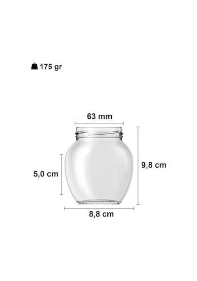 Afracam 370 Ml Şeffaf Cam Kavanoz 370 Cc Konserve Metal Kapaklı Cam Kavanoz 6 Adet Şeffaf, 370 Cc Yumurta Diğer