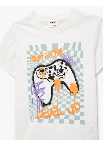 Koton Baskılı Beyaz Erkek Çocuk T-shirt 6skb10054tk Beyaz
