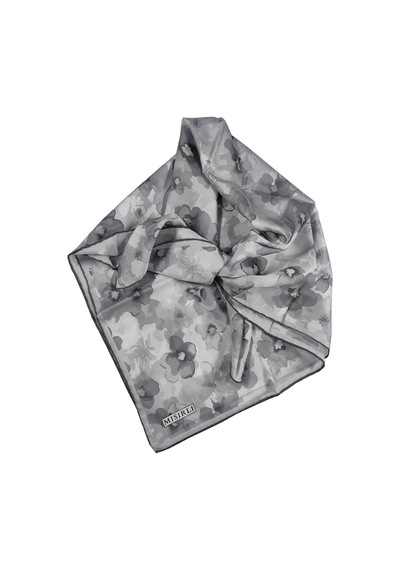 Mim Eşarp Mısırlı Eşarpları Silky Cocoon Trend Polyester Twill Sport Eşarp Gri