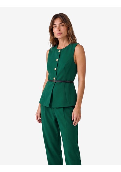 Koton Slim Fit Mücevher Düğmeli Bisiklet Yaka Kemerli Peplum Yelek Yeşil 7wak20018uw Fıstık Yeşili Koton Slim Fit Mücevher Düğmeli Bisiklet Yaka Kemerli Peplum Yelek Yeşil 7wak20018uw Fıstık Yeşili