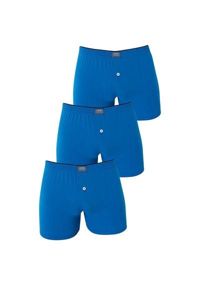 Arma Yıldız Erkek Mavi Düğmeli Boxer 3'lü Paket %100 Pamuklu Penye-mavi Mavi Arma Yıldız Erkek Mavi Düğmeli Boxer 3'lü Paket %100 Pamuklu Penye-mavi Mavi