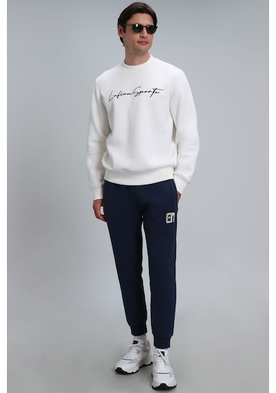 Lufian Erkek Sweatshirt 112030125 Kırık Beyaz