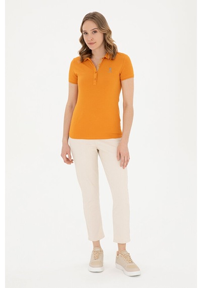 U.S. Polo Assn. Kadın Saks Basic Polo Yaka Tişört 50280060-vr045 168386