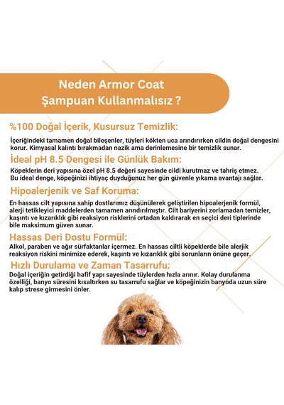 Armor Coat Köpek&kedi Şampuanı Hipoalerjenik,hindistan Cevizi Özlü Onarıcı,koku Giderici,parlatıcı