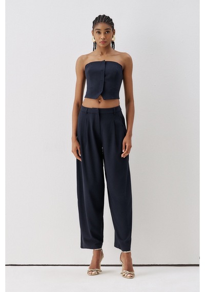 Sagaza Studio Ss6167 Straplez Fermuarlı Body Lacivert