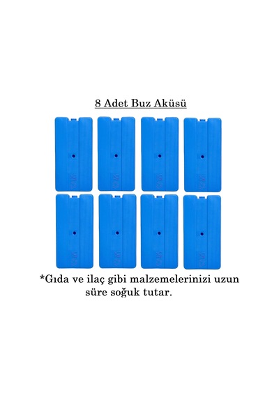 Buz Aküsü Buz Kasedi Ice Box 8nanli Set 370 Ml X 8, Mavi