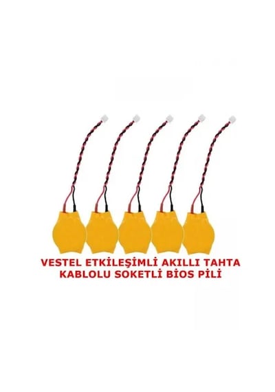Vestel  Uyumlu Etkileşimli Akıllı Tahta Kablolu Soketli Bios Pili 5 Adet