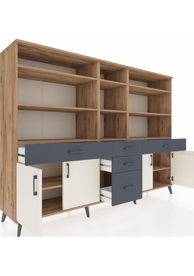 Hyperion Dolap 11 Raflı 5 Çekmeceli 4 Kapaklı 220x44x163 Çam-ayta Çam-aytaşı/antrasit Hyperion Dolap 11 Raflı 5 Çekmeceli 4 Kapaklı 220x44x163 Çam-ayta Çam-aytaşı/antrasit