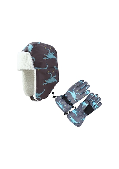 Su Geçirmez Erkek Çocuk Bere Eldiven Set 4-8 Yaş Kayak Snowboard Bere Eldiven Gri Mavi Dino Gri Su Geçirmez Erkek Çocuk Bere Eldiven Set 4-8 Yaş Kayak Snowboard Bere Eldiven Gri Mavi Dino Gri